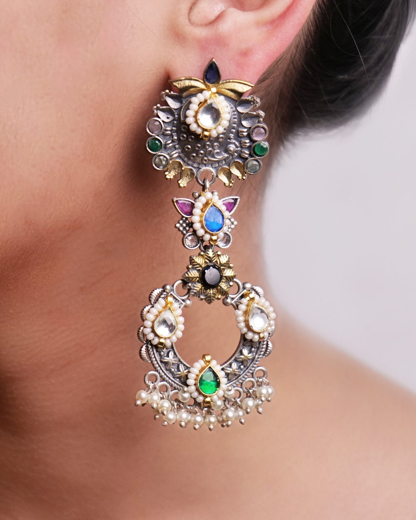 Fusion silver earrings