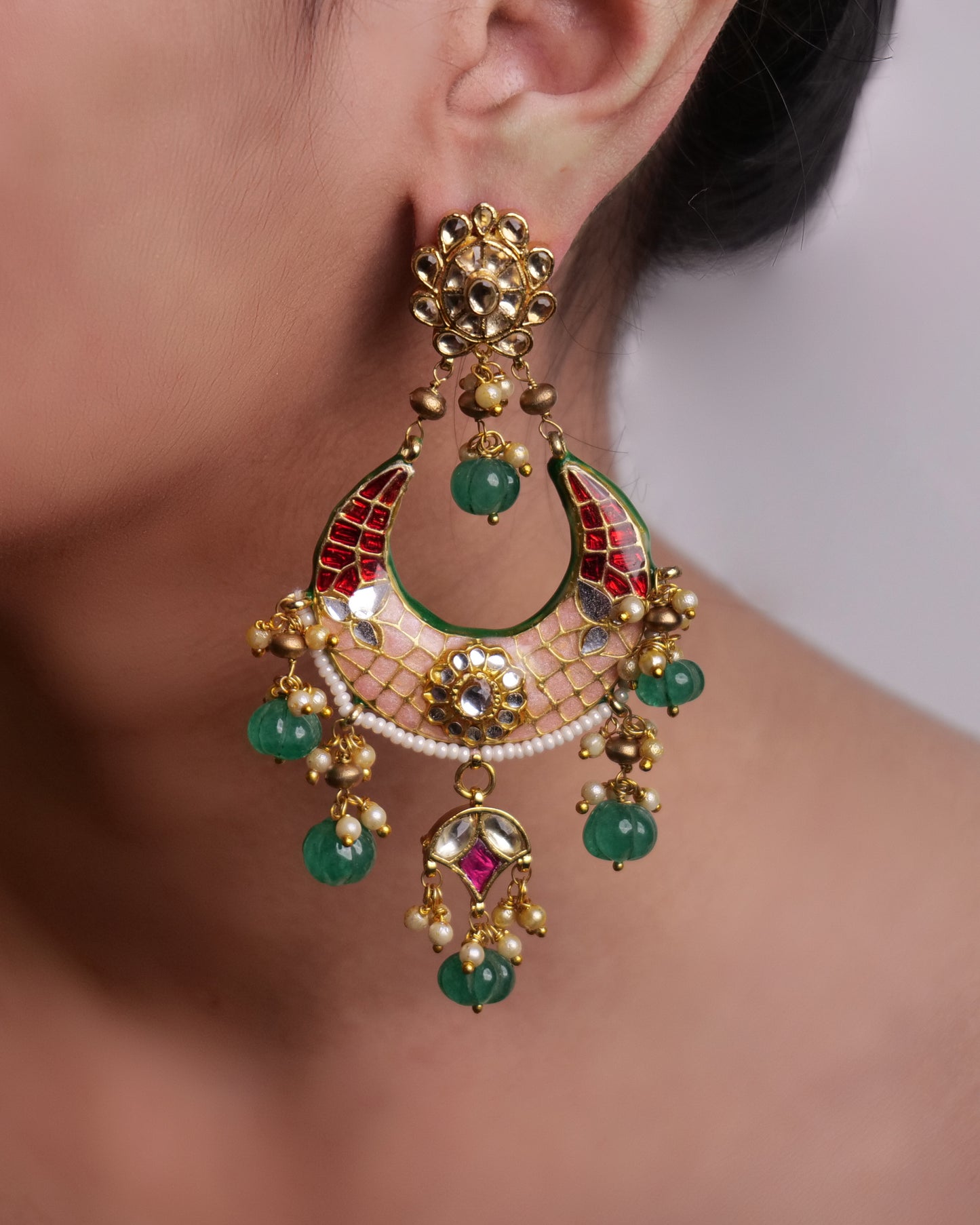 Meenakari chandbalis