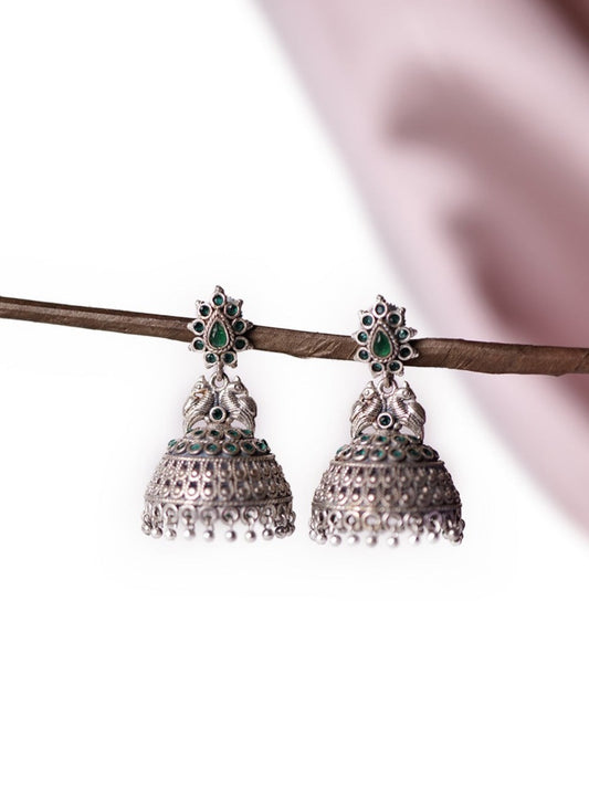 Silver jhumkis with fine work