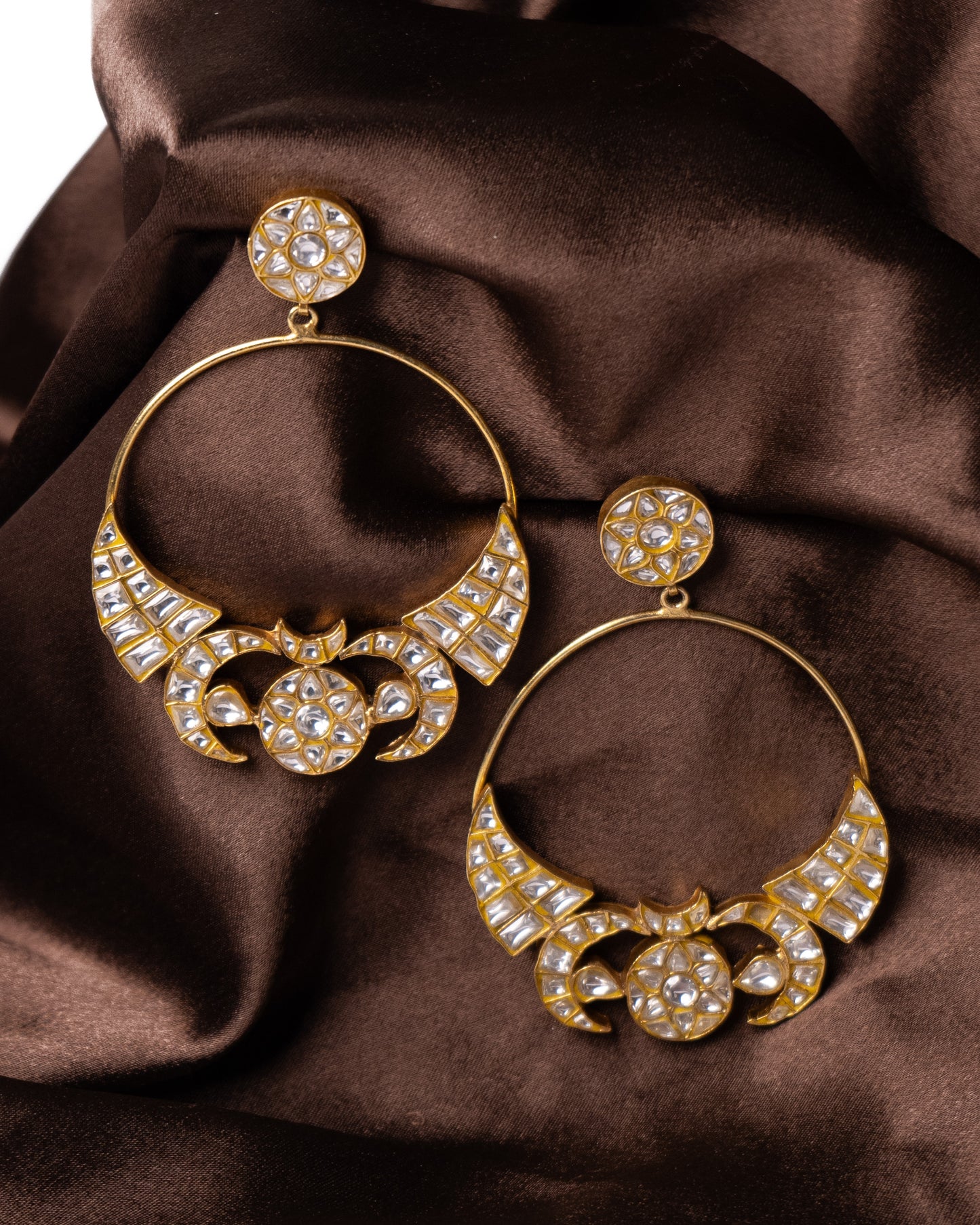 Handmade kundan hoops
