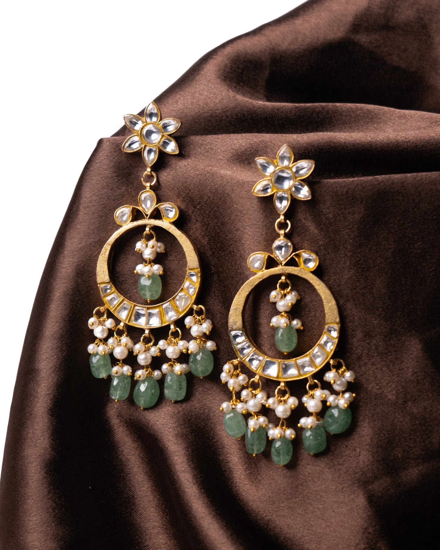 Antique look polki chandbalis