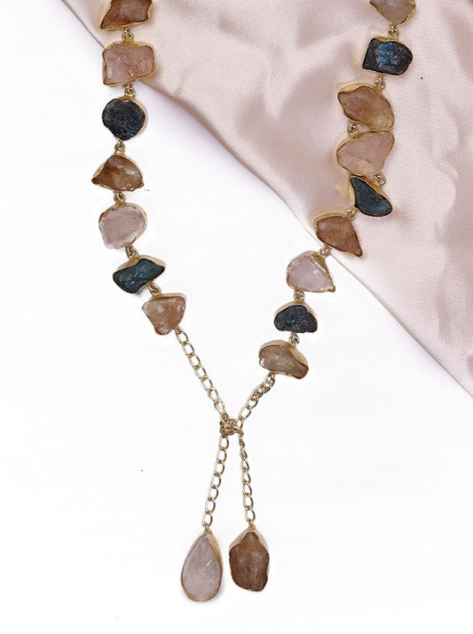 Natural stone stole necklace