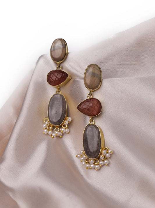 Earthy colours stone earrings