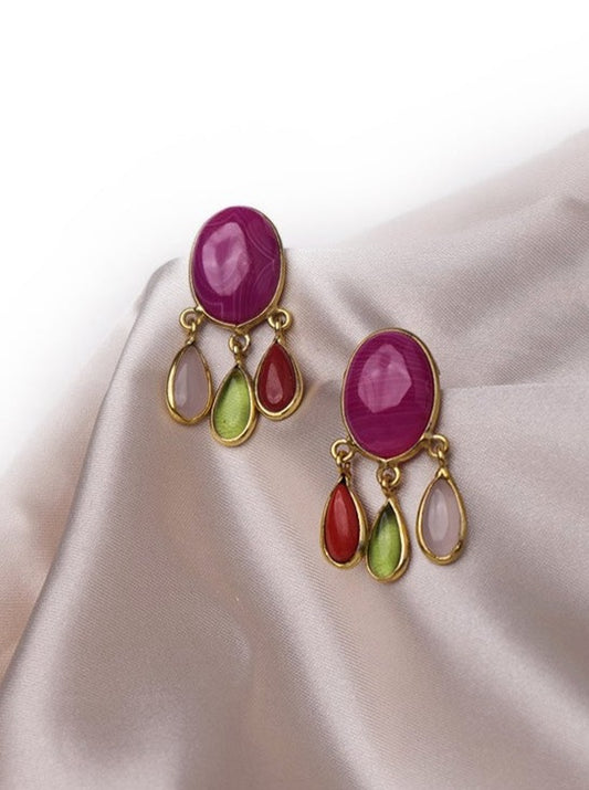 Multicoloured stone Earrings