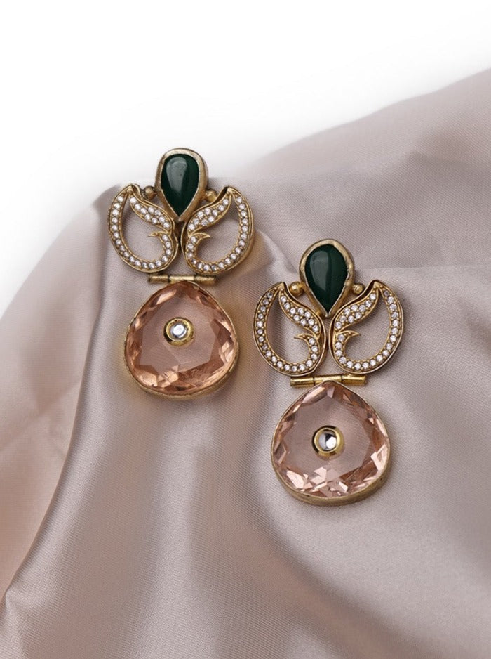 Drop stone earrings