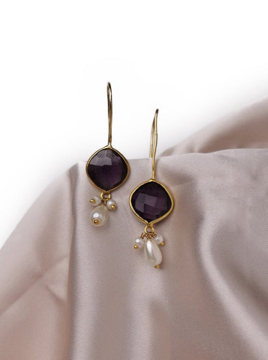 Pearls & Purples Earrings