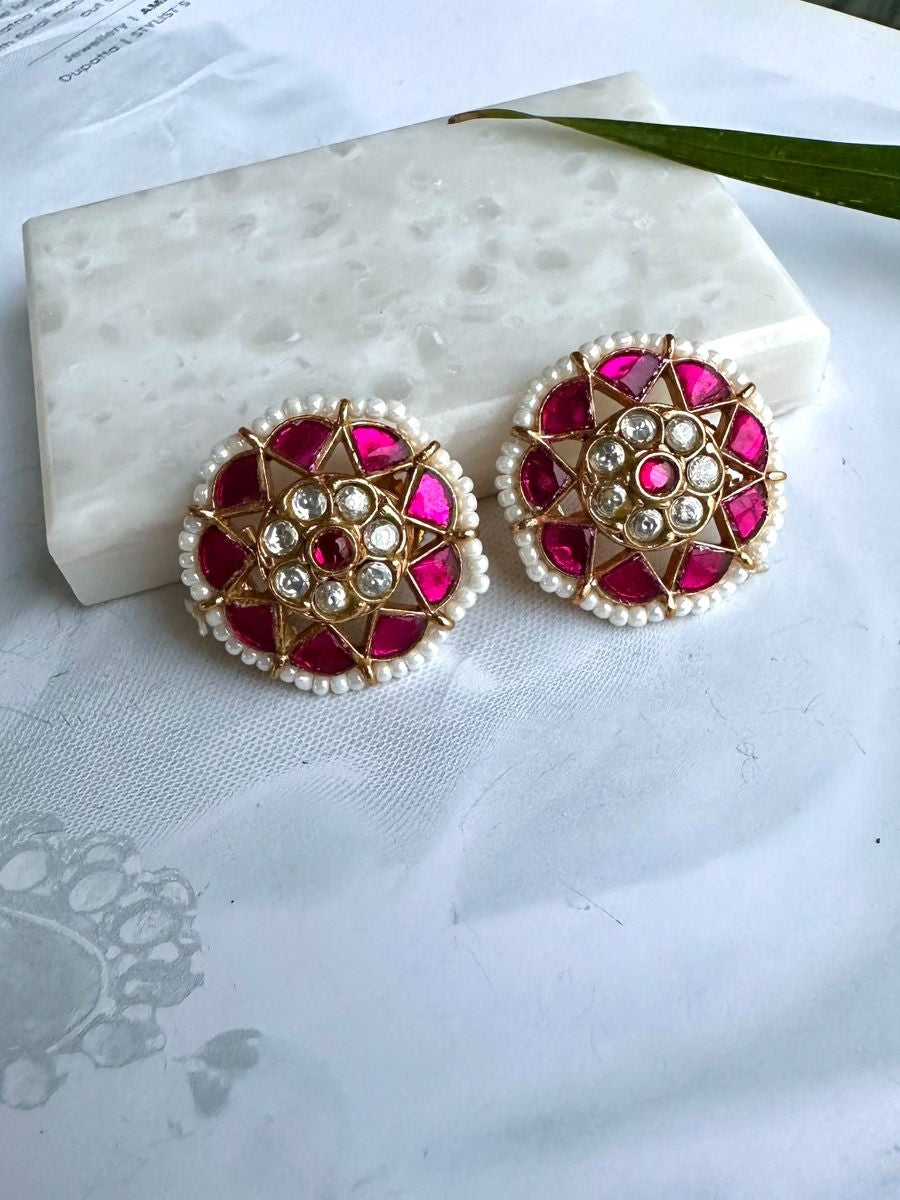 Semiprecious stone studs