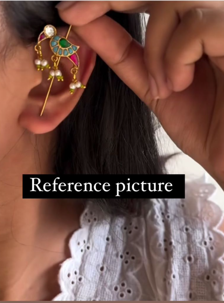 Twig earrings with lotus