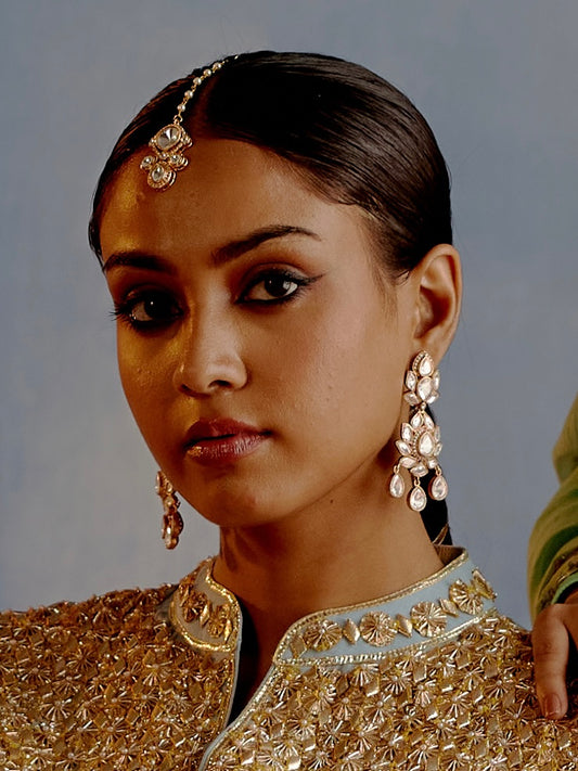 Mossanite flower earrings