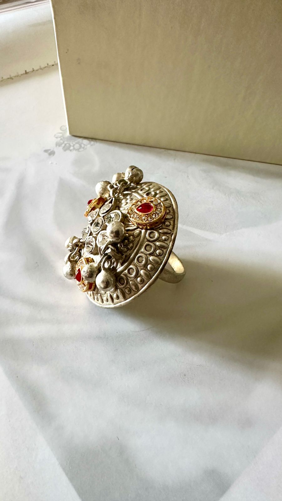 Silver Ghoomar ring