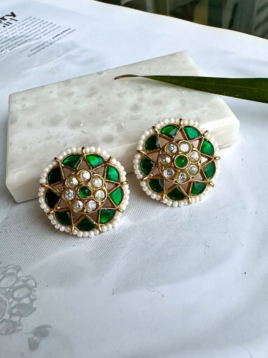 Semiprecious stone studs