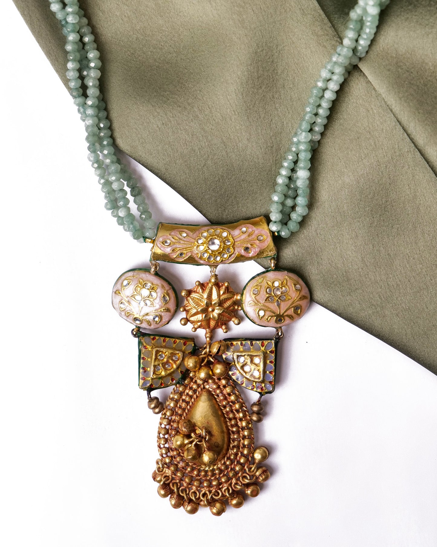 Pastel meenakari neckalce