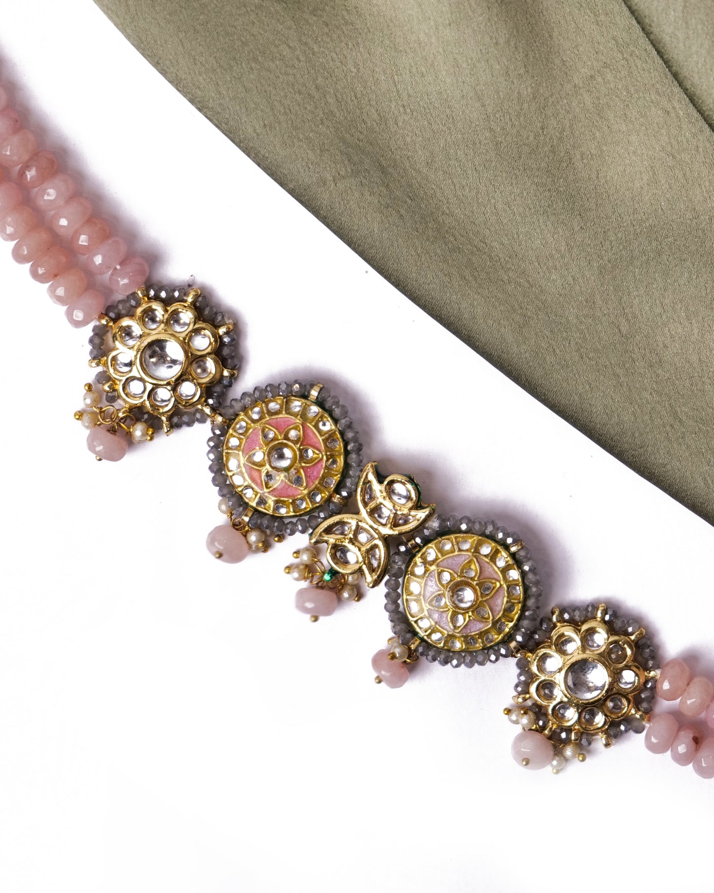 Multicoloured meenakari choker