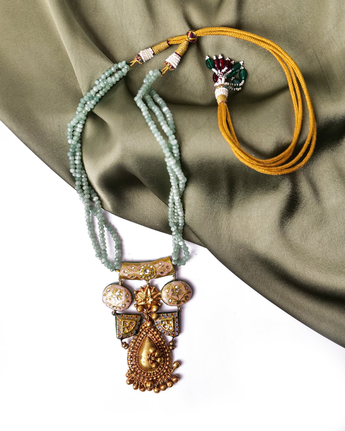 Pastel meenakari neckalce