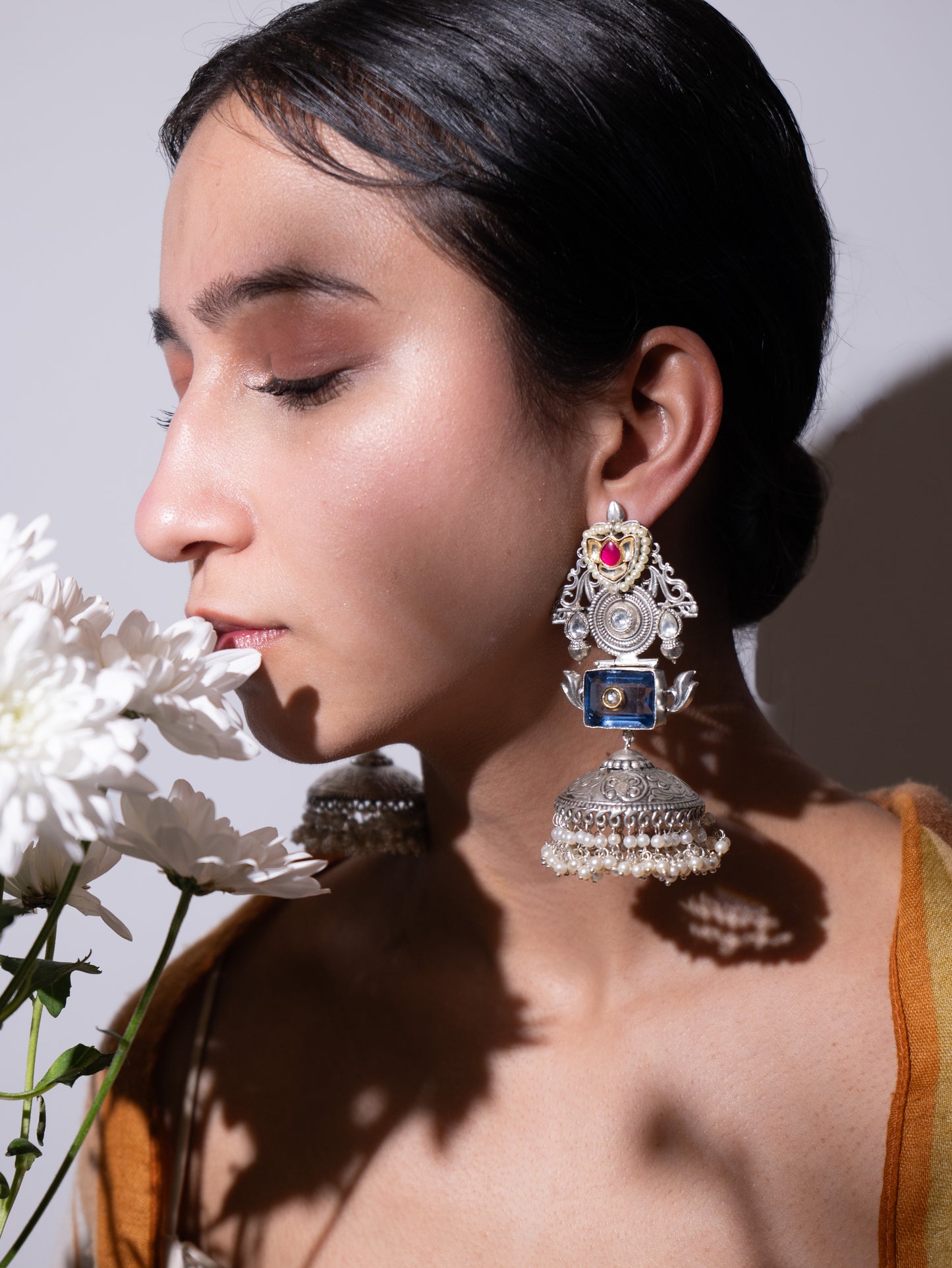 Silver look boho earrings