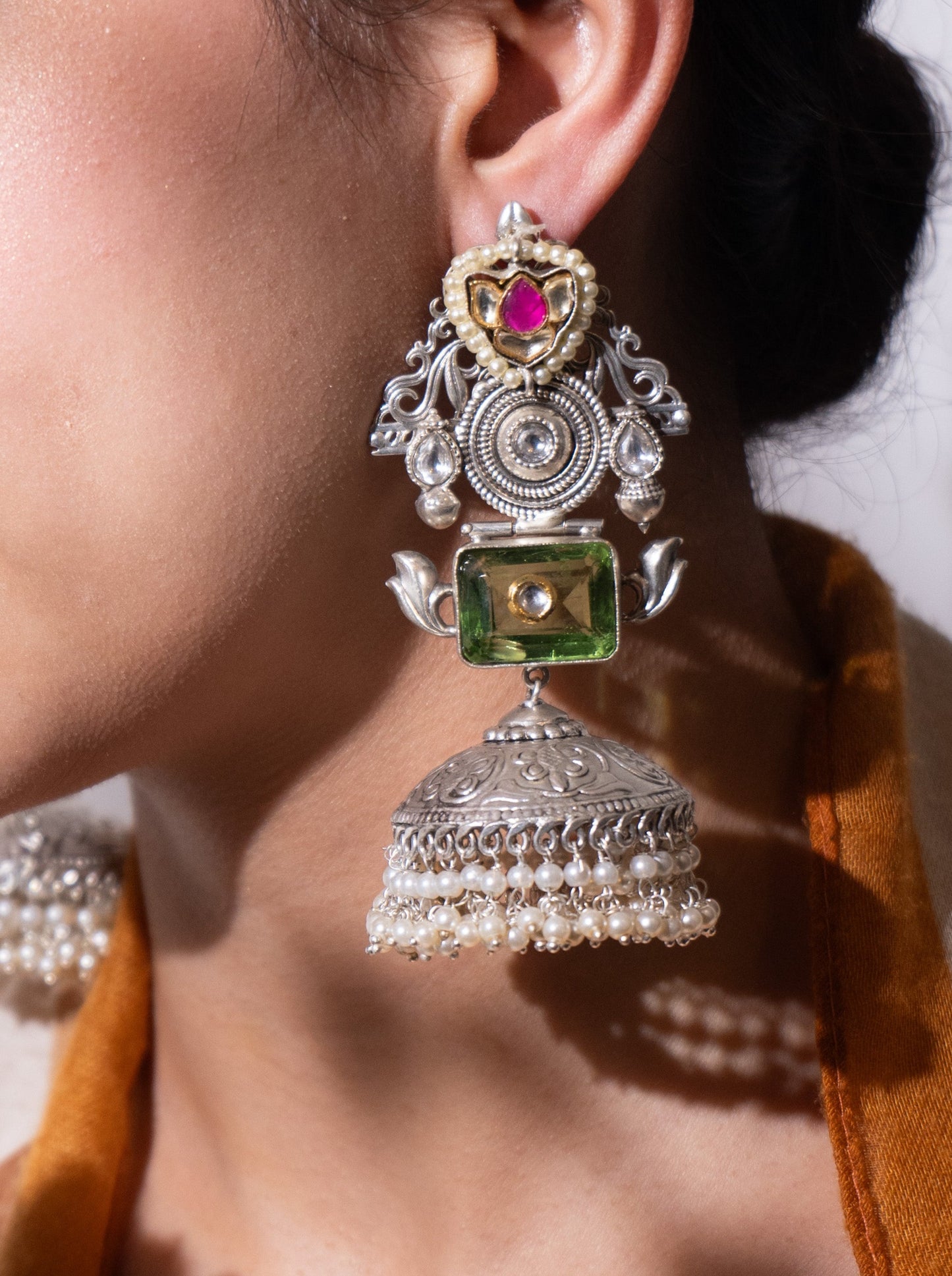 Silver look boho earrings