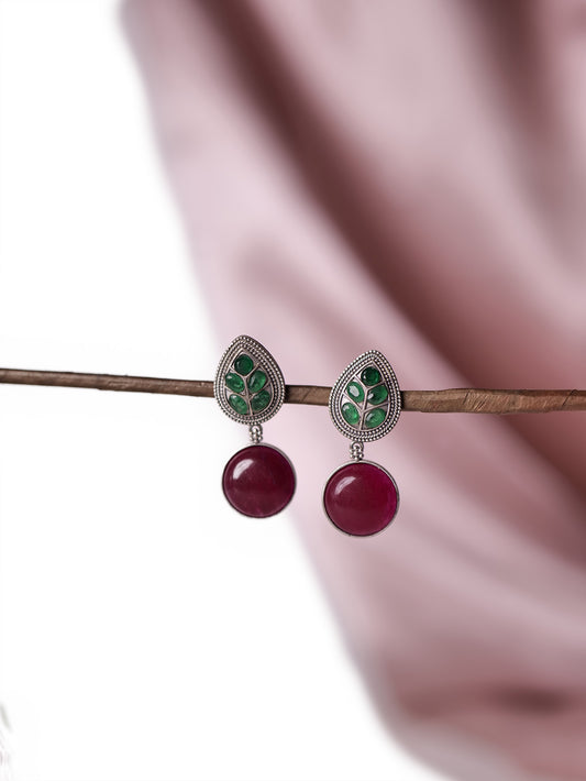 Rose in a forest Earrings