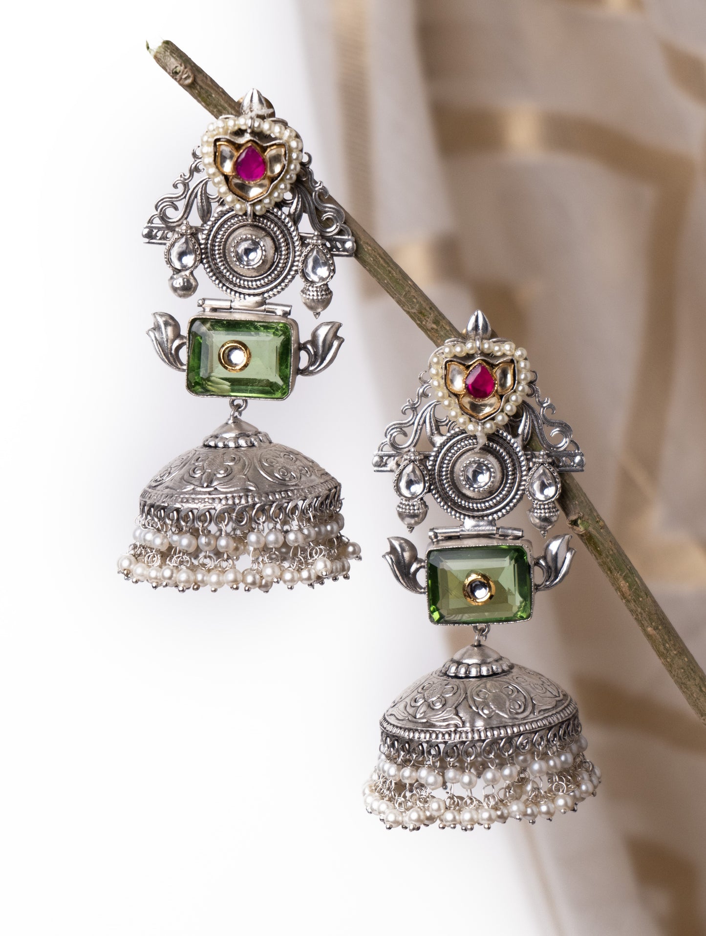 Silver look boho earrings