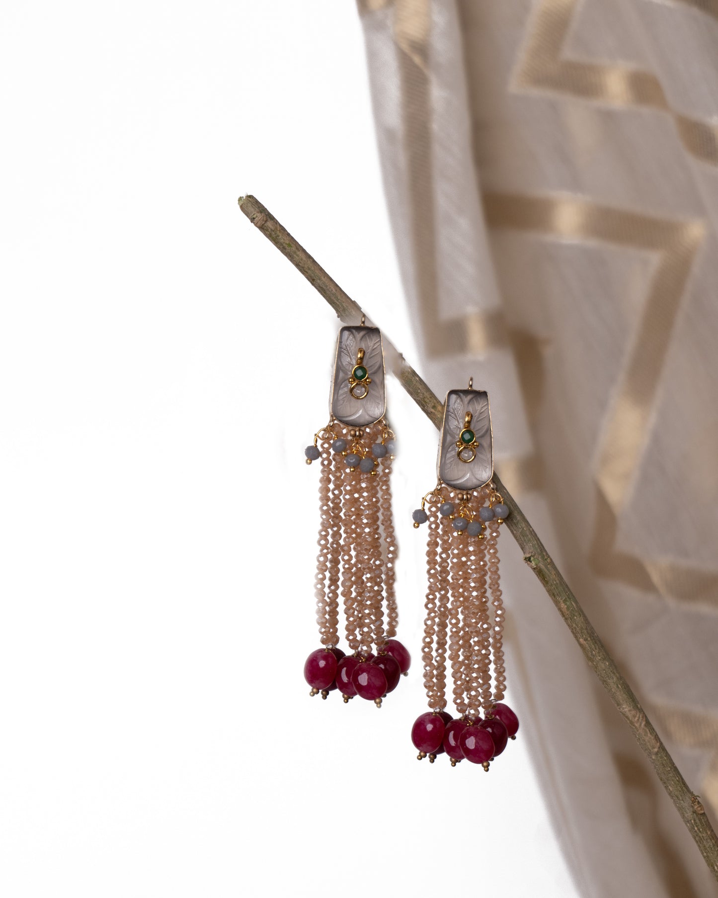 Long stone earrings