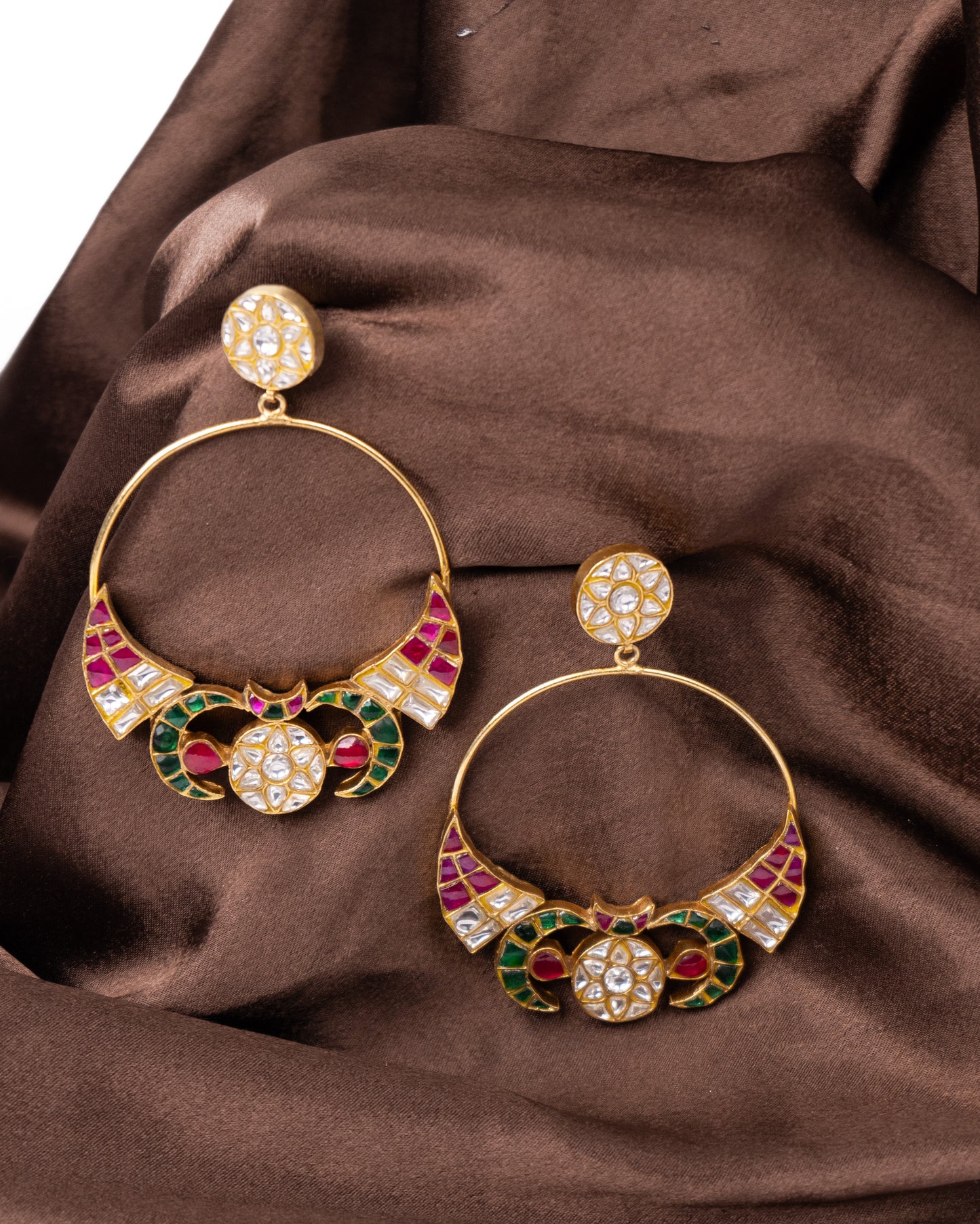 Handmade kundan hoops