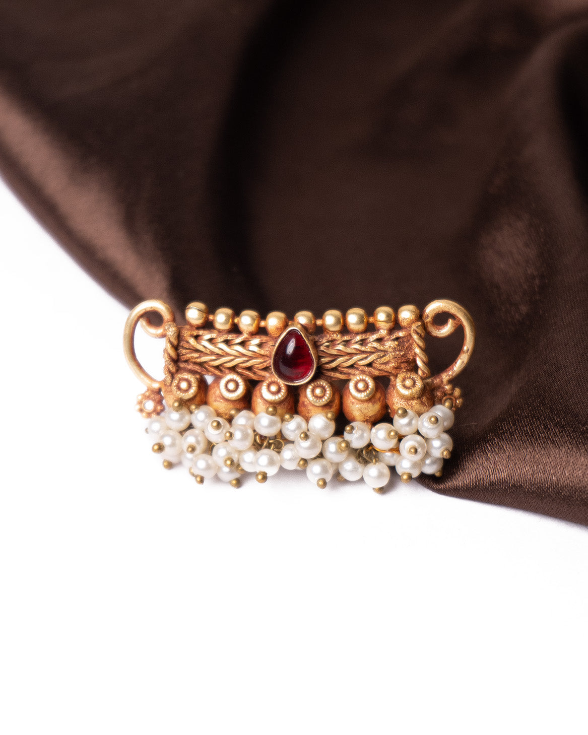 Antique ring with red stone