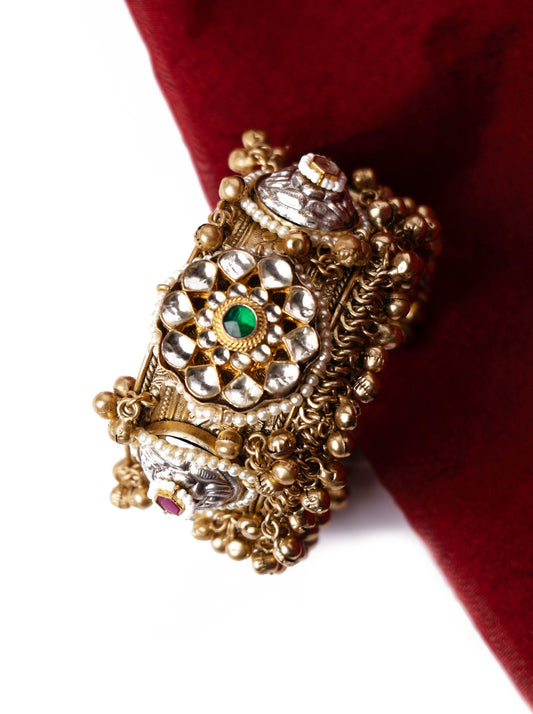 Statement cuff with kundan and polki